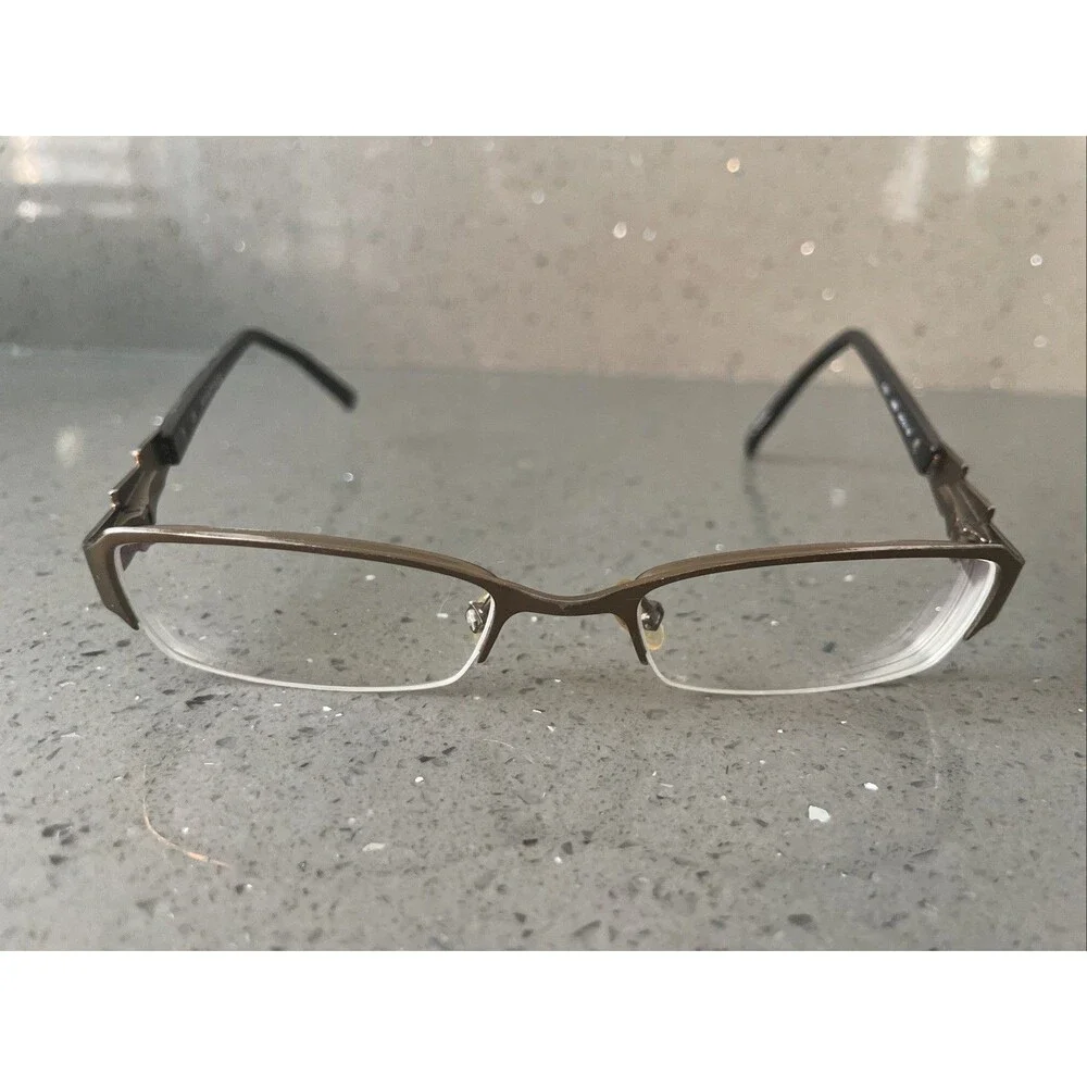 Rampage R165 LBRN 49-18-135 Brown Metal Flex  Half Rim Eyeglasses Frames ONLY